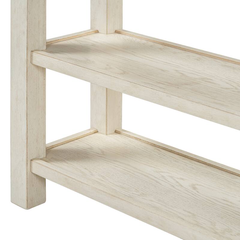 36" Retro Console Table with Drawer and Two Sturdy Shelves for Entryway or Living Room
