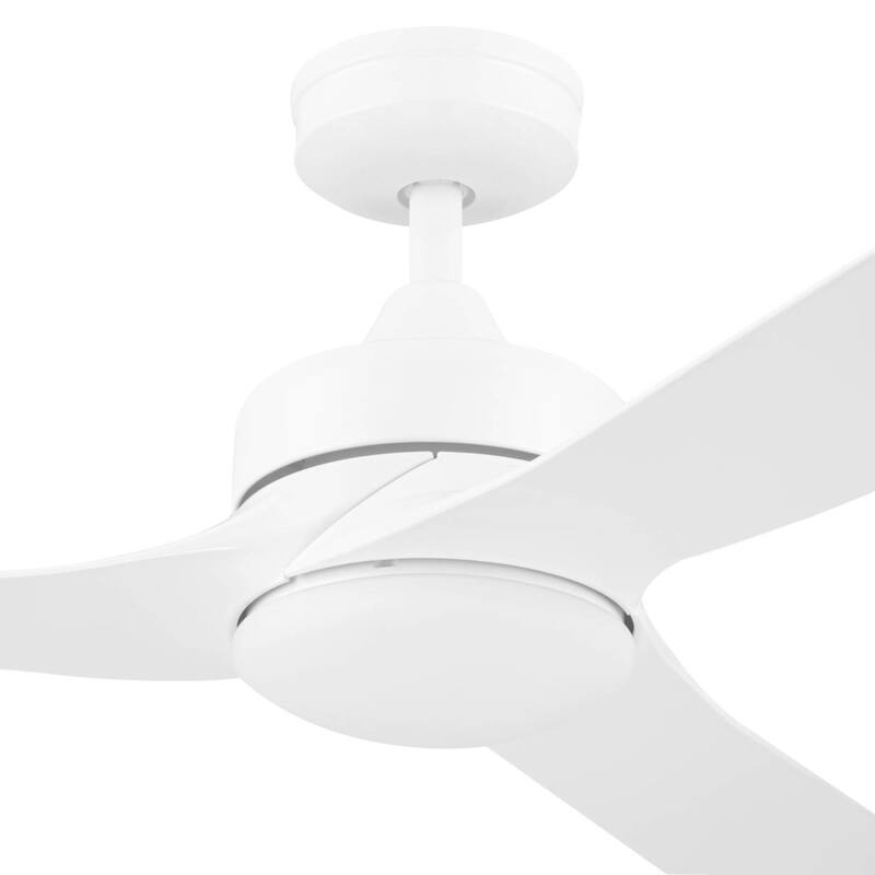 52" Honeywell Lynton White Indoor/Outdoor Damp-Rated Ceiling Fan with LED Light and Remote Control, 6-Speed BLDC Motor
