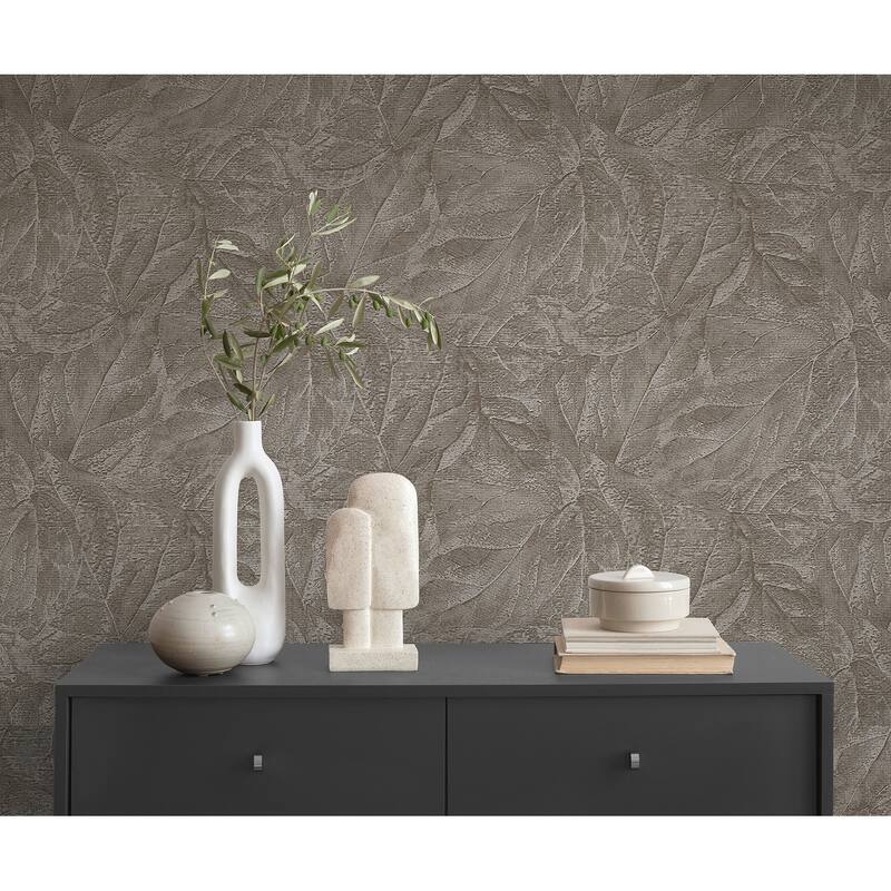 Fine Decor Aspen Stone Leaf Wallpaper