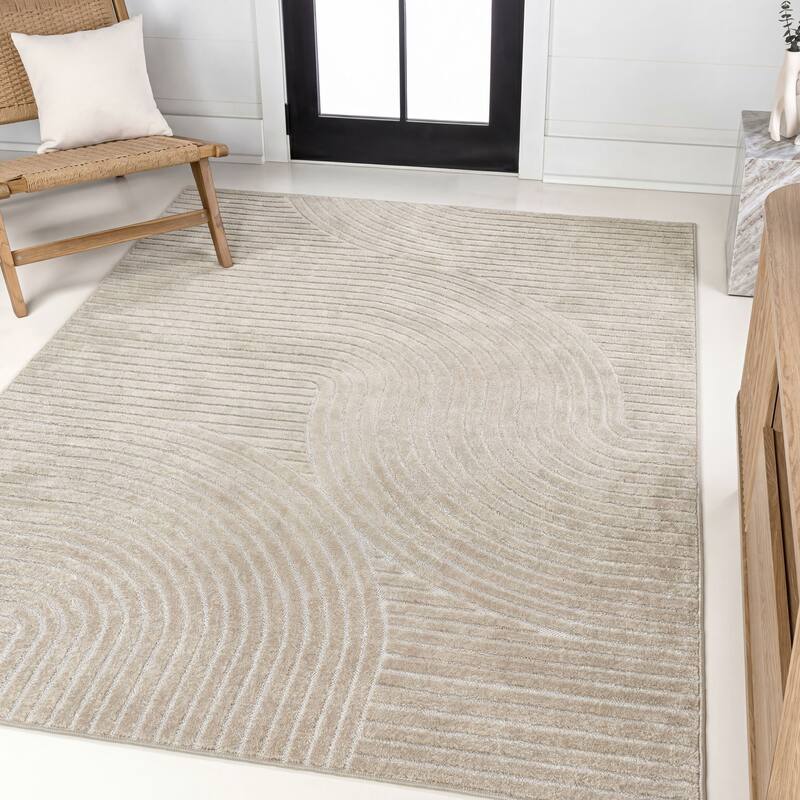 JONATHAN Y Odense Minimalist Curve Geometric Gray/Ivory Area Rug
