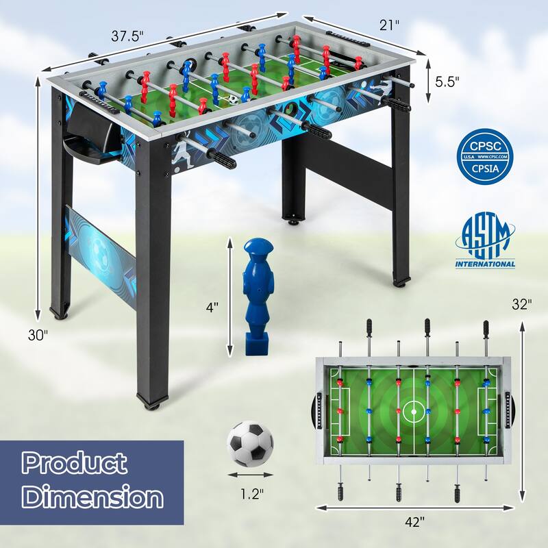 Costway Foosball Table Game Set with 2 Footballs, Smooth Handle, 18 - See Details