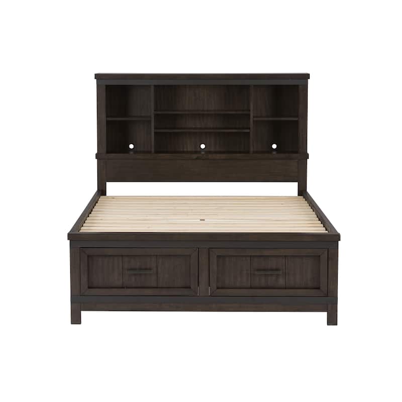 Liberty Furniture Thornwood Hills Youth Bookcase Bedroom Set with Bed, Dresser, Mirror - Full or Twin