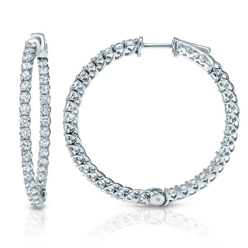 Auriya 14k Gold 3 3/4ctw Medium Diamond Hoop Earrings - 1.41-inch (J-K, I1-I2)