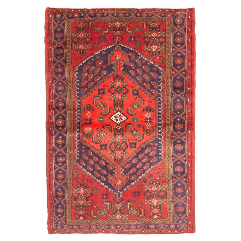 ECARPETGALLERY Hand-knotted Andelz Dark Navy Wool Rug - 4'2 x 6'6