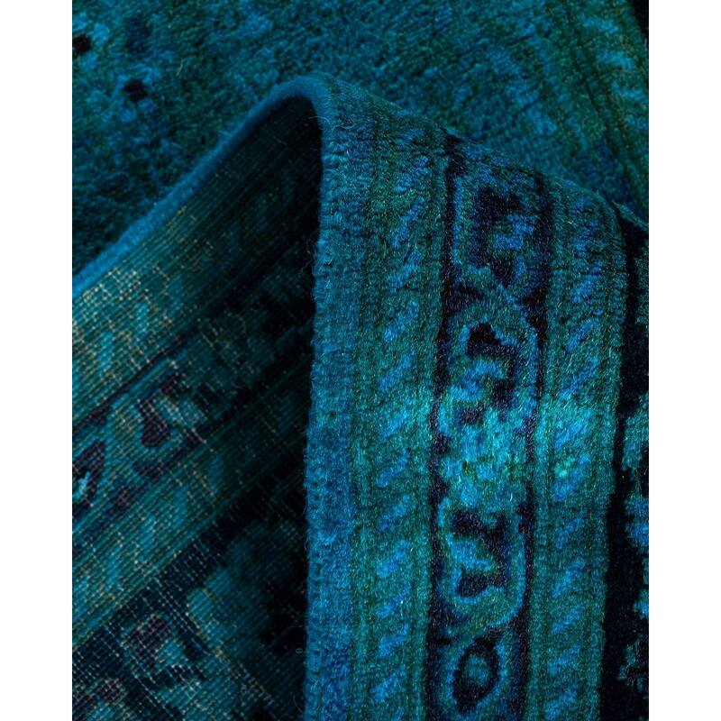 Fine Vibrance One-of-a-Kind Hand-Knotted Runner Rug - Blue, 2' 6" x 18' 10" - 2' 6" x 18' 10"