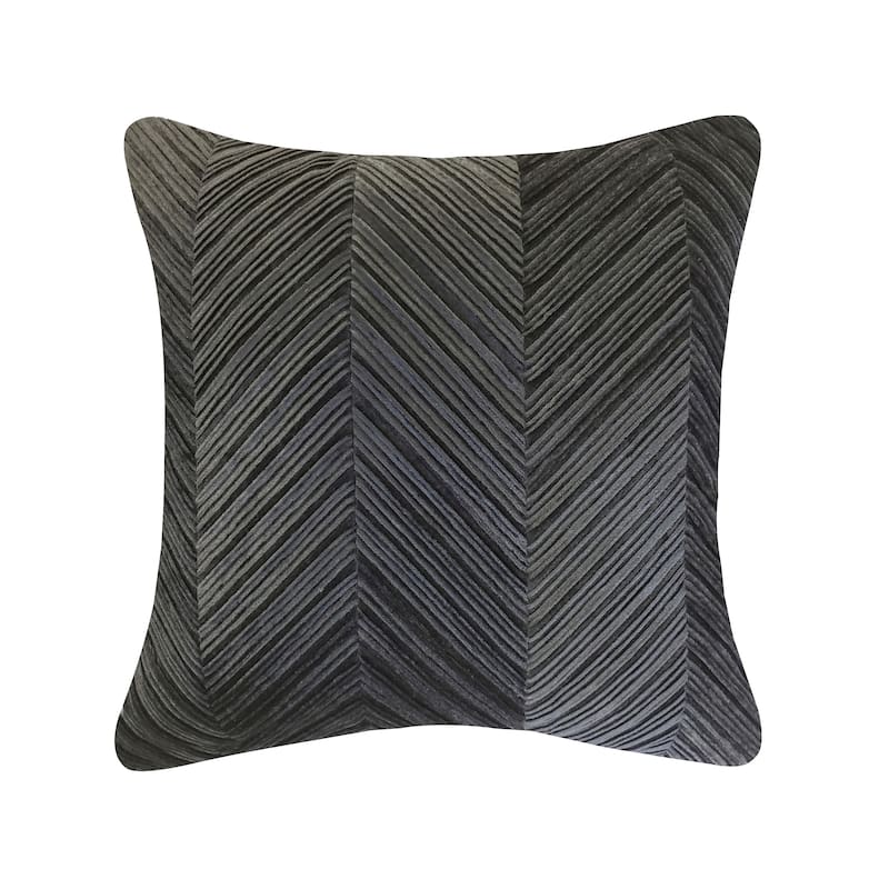 Edie At Home Chevron Velvet Decorative Pillow 20x20 - Grey