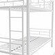 preview thumbnail 10 of 13, White Twin over Twin Size Metal Heavy-duty Bunk Bed with Noise Reduced, Safety Guardrail