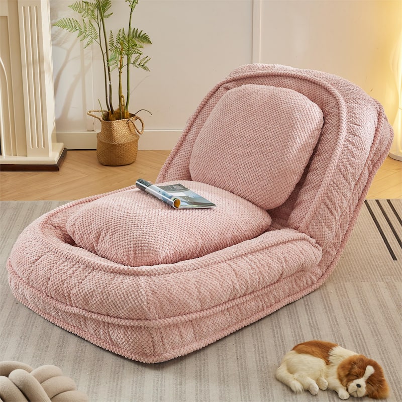 Human Dog Bed,Lazy Sofa Couch ,5 Adjustable Position,Sit,Sleep,fold,Suit to Put in Bedroom,Space Saving Design,Pink - Pink