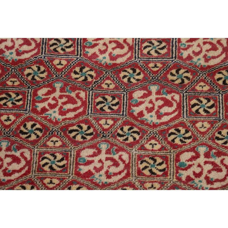Red Anatolian Turkish Vintage Runner Rug Handmade Wool Carpet - 3'2" X 9'5"