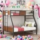 preview thumbnail 2 of 11, Modren Twin over Full Modern Bunk Bed With Safety Rail,Built-in Ladder For Bedroom