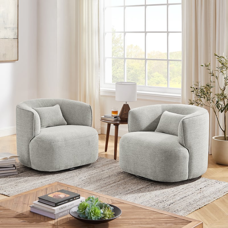 Art Leon Swivel Accent Barrel Chairs
