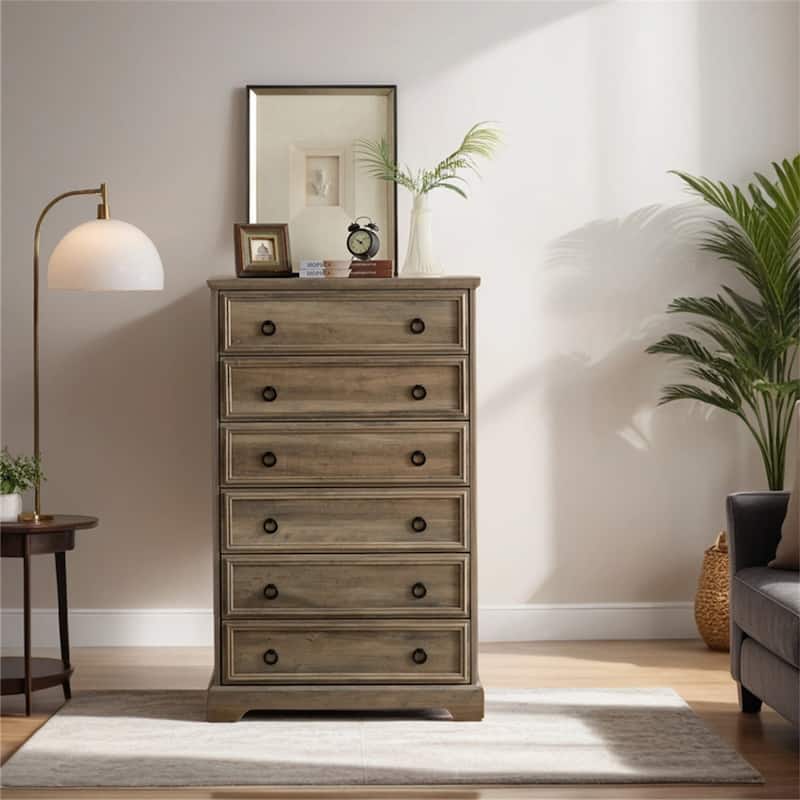 6 Drawer Dresser,Dressers for Bedroom,Tall Chest of Drawers Closet