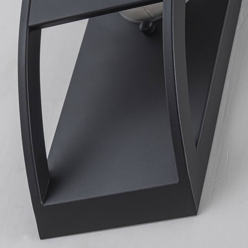 1-Light Matte Black Integrated LED Outdoor Wall Sconce