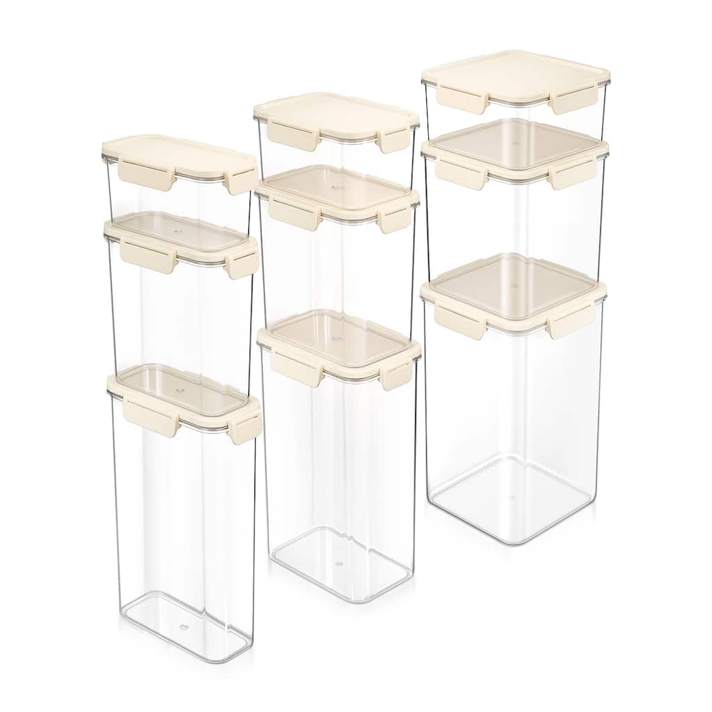 Sorbus 9-Pack Airtight Food Storage Container Set, Stackable Clear Pantry Canisters with Lids