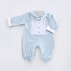 preview thumbnail 3 of 3, Blue & White Newborn Baby Boy Homecoming Set with Bow Tie Detail- 10 Pcs