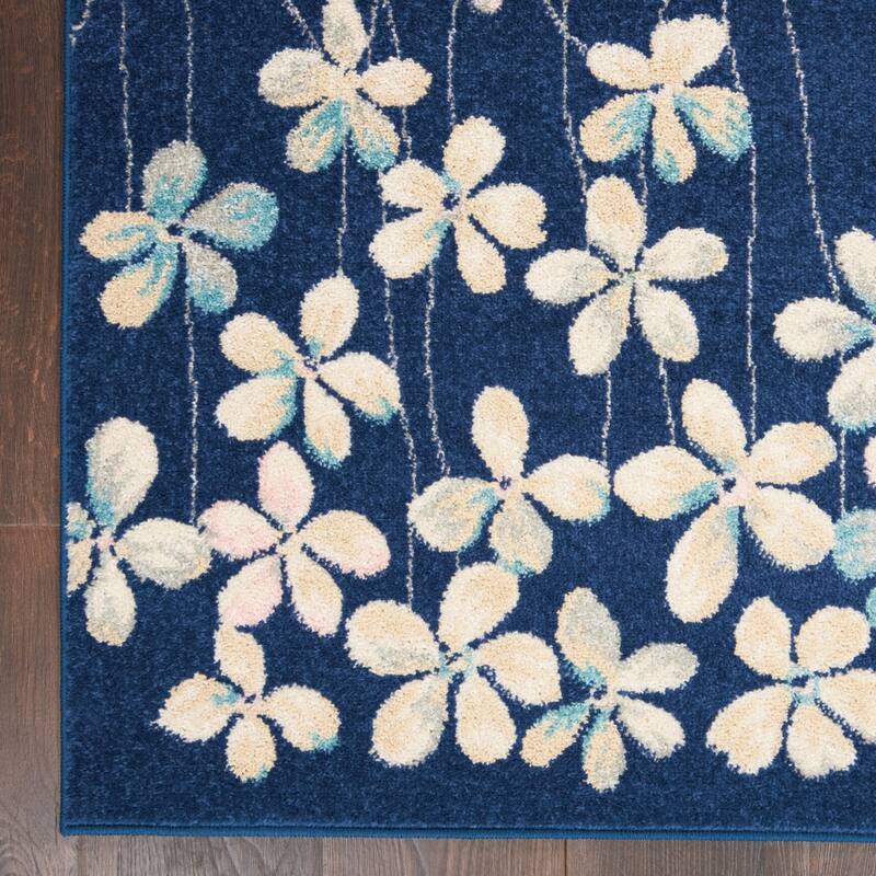 HomeRootsFloral Contemporary Rectangle Area Rug - 72' X '48' X '0.5