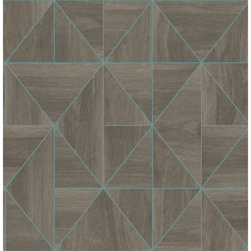 A-Street Prints Cheverny Coffee Geometric Wood Wallpaper