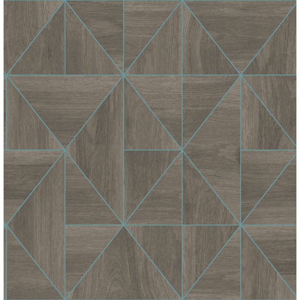 A-Street Prints Cheverny Coffee Geometric Wood Wallpaper