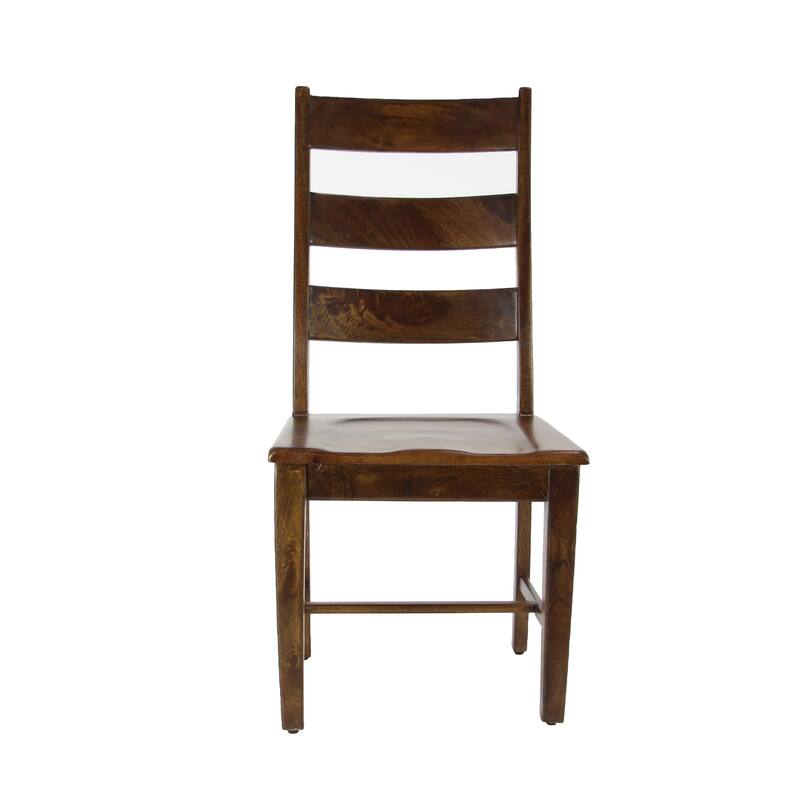 Brown Mango Wood Ladder Back Dining Chair (Set of 2)