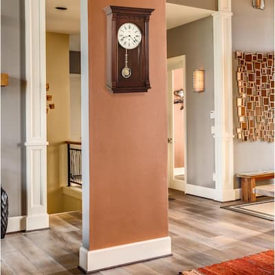 Howard Miller Alcott Grandfather Clock Style Chiming Wall Clock with Pendulum, Vintage, Old World, Classic Design