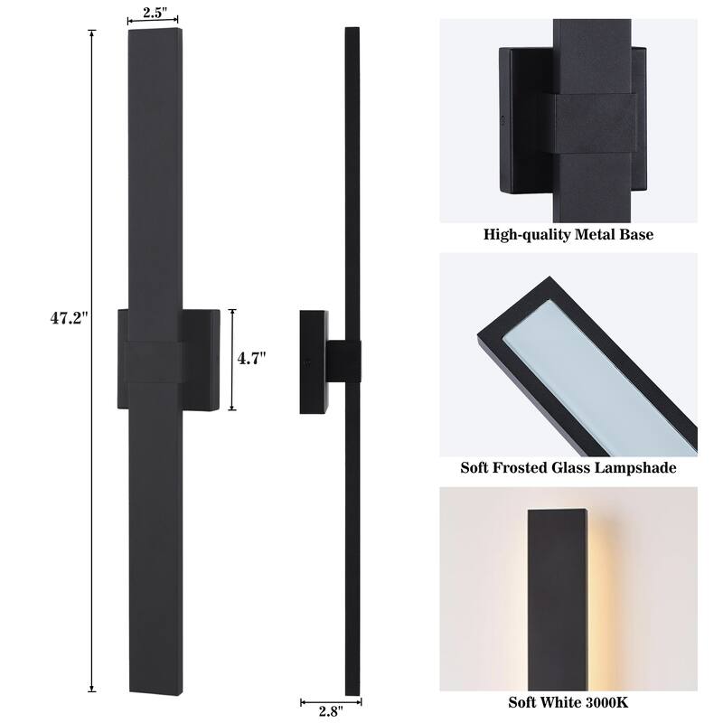 1-Light Black/White Aluminum LED Outdoor Wall Sconce
