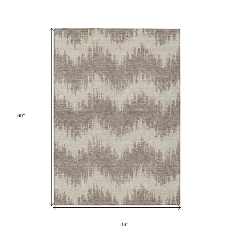 HomeRoots Chevron Transitional Rectangle Outdoor Rug