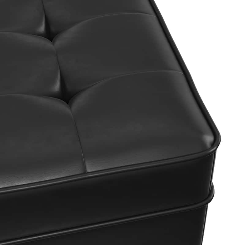Zander Genuine Leather Rectangular Ottoman