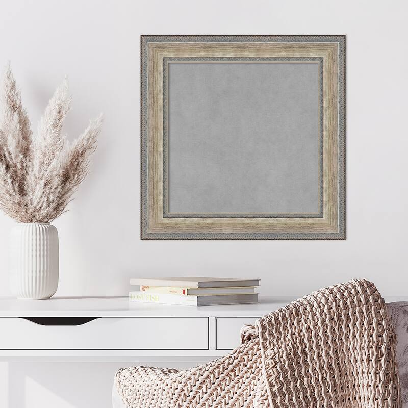 Amanti Art Fleur Champagne Silver Framed Magnetic Board