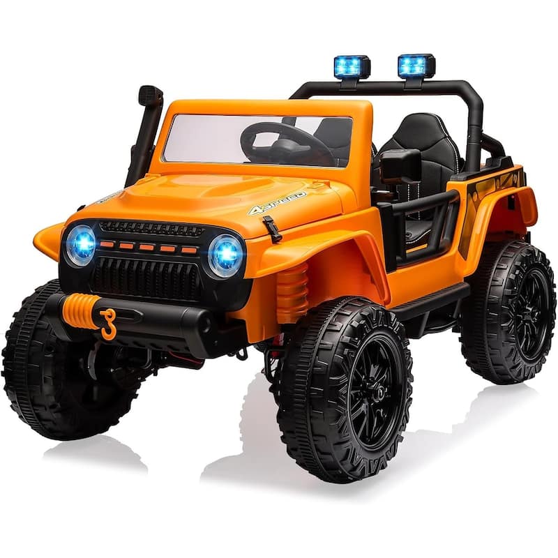2 Seater Ride On Car for Kids, Electric Truck with Remote Control - Orange