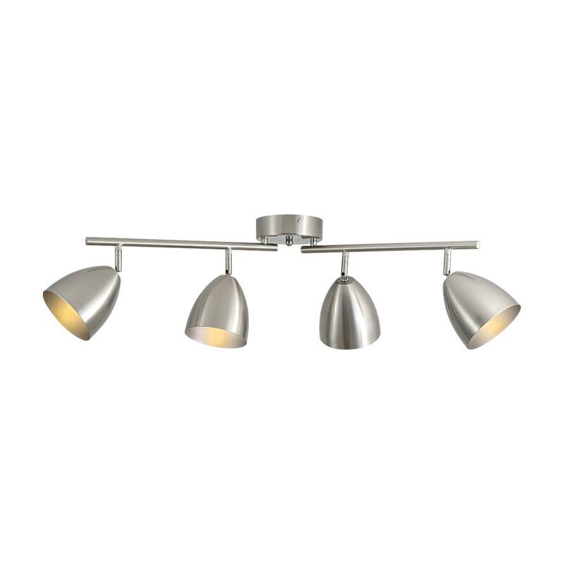 Contemporary 4-Light Adjustable Arm Track Light Semi-flush Mount - 31.9 in