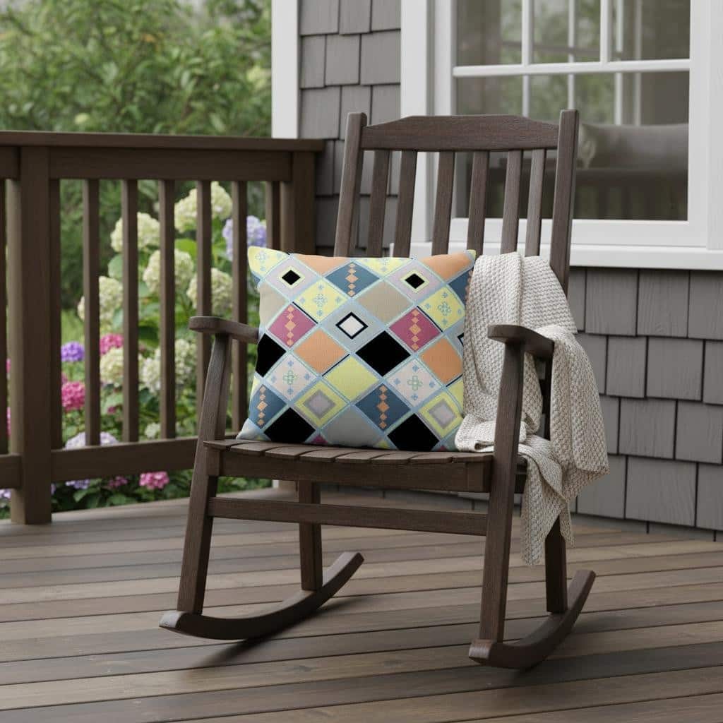 HomeRoots Set of Two 16" X 16" Yellow and Black Blown Seam Diamond Indoor Outdoor Throw Pillow - 16.00' X '16.00' X '5.00