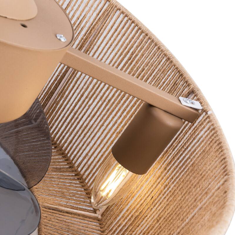 Contemporary 4-Light Silver Enclosed Ceiling Fan with Unique Shade