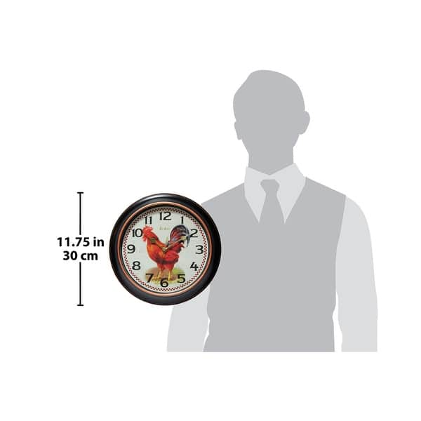 dimension image slide 0 of 3, Copper Grove Kaffir 12-inch Classic Kitchen Round Clock - 12 x 2 x 12 - 12 x 2 x 12