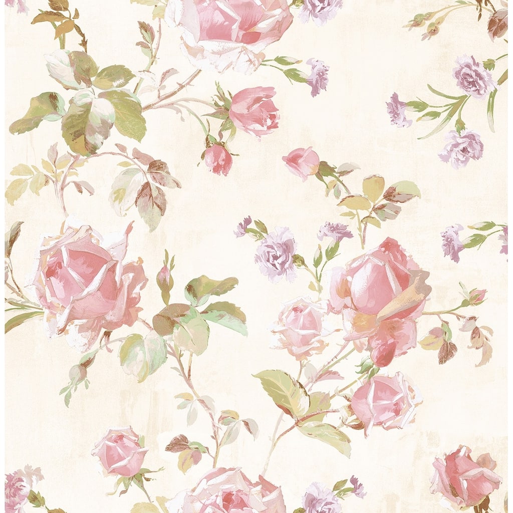 Seabrook Designs Vesper Floral Trail Unpasted Wallpaper
