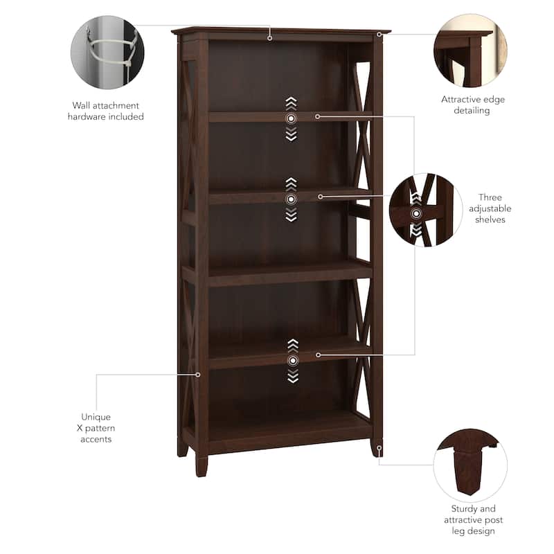 Key West 5 Shelf Bookcase Set by Bush Furniture