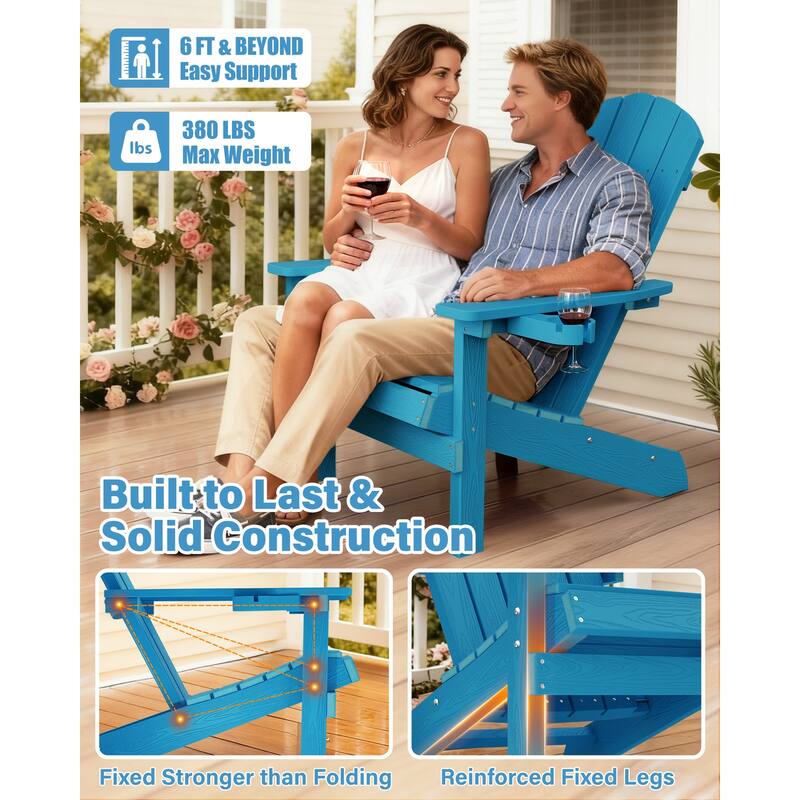 WINSOON All Weather HIPS Outdoor Plastic Adirondack Chairs