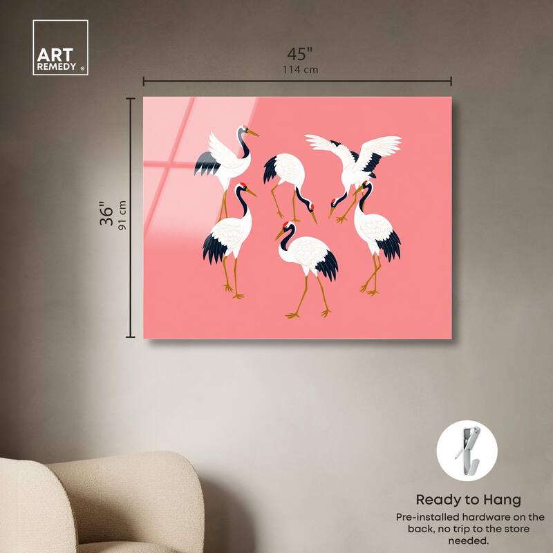 Crane Chorus Acrylic by Art Remedy, Ready to Hang