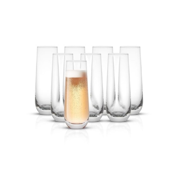 JoyJolt Milo 9.4 oz Champagne Glasses Set of 8 flute Glasses - 9.4 oz. Opens flyout.
