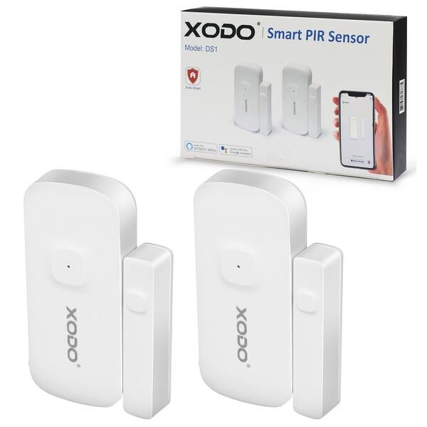 Xodo Wi-Fi Smart Wireless Security Door Sensor Wireless Home Security Sensor Alarm (2-Pack)
