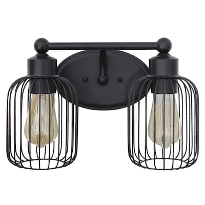 Black Industrial Decorative Cage Vanity