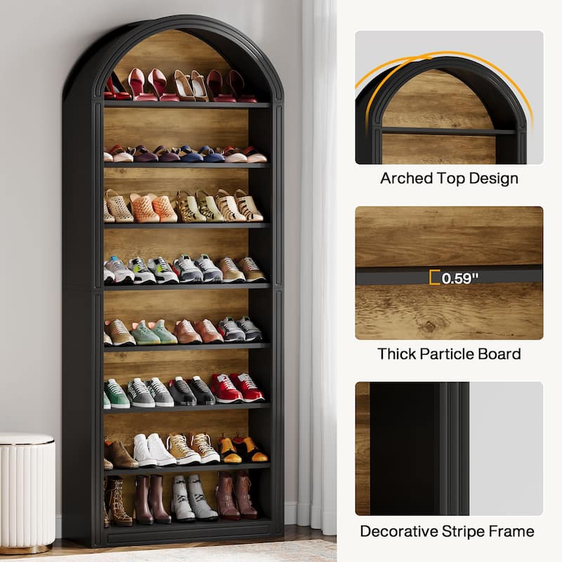 Tall Shoe Storage Cabinet, Freestanding Shoe Organizer