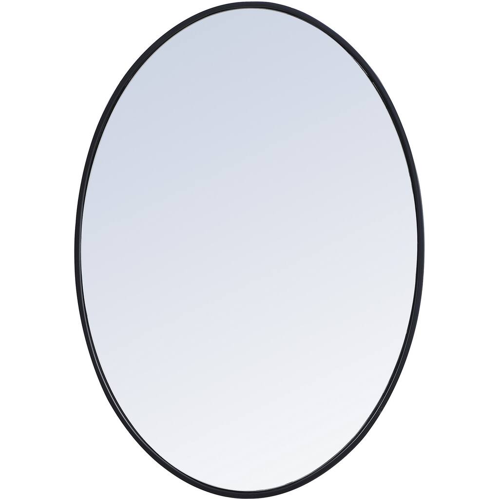 Elegant Lighting 34 Inch Oval Mirror with Metal Frame