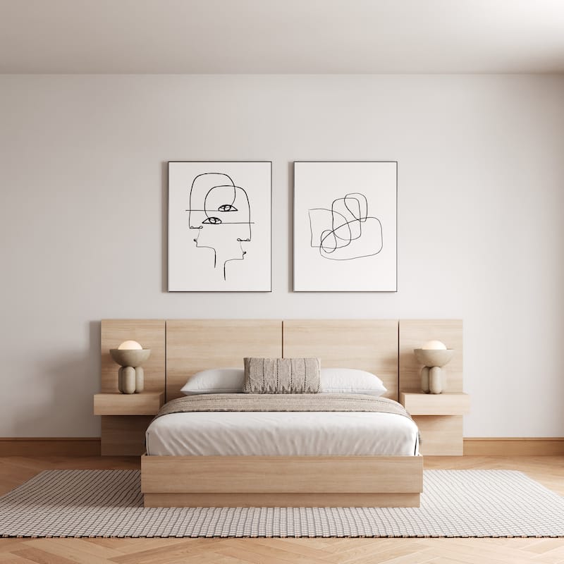 Milano 4-Piece Bedroom Set with Floating Nightstand Extension Panel