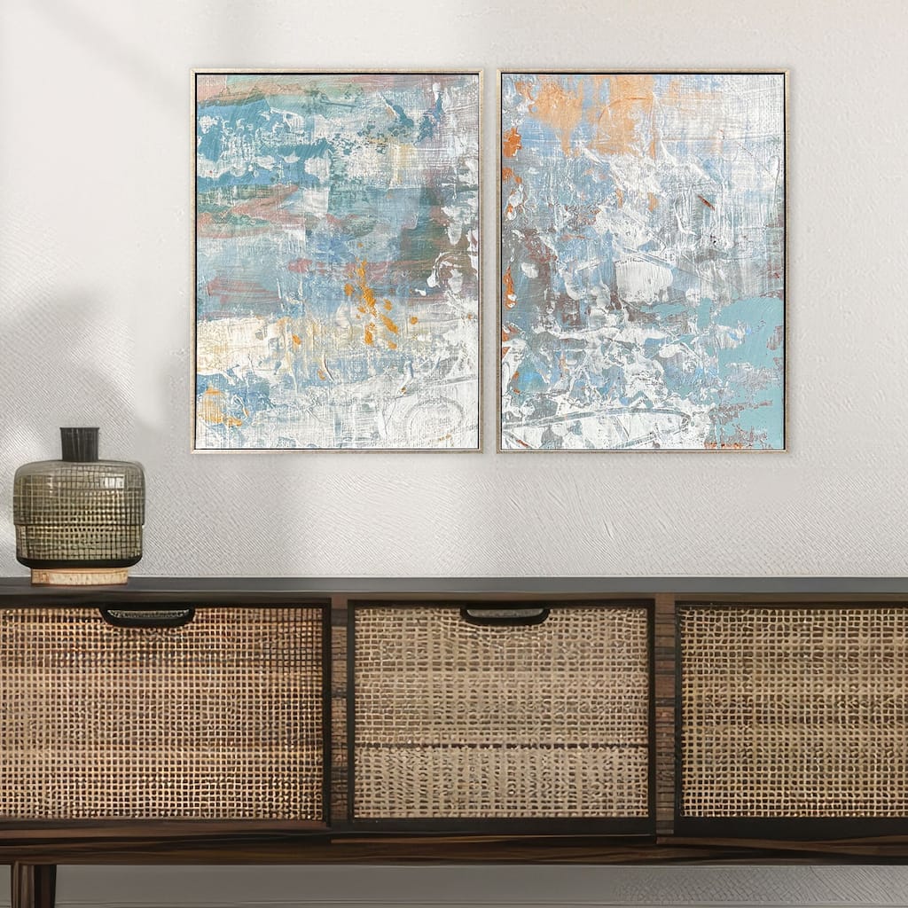 Paragon Textural Abstract I Non-Glass Framed Art - Set of 2