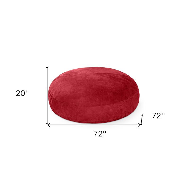 HomeRoots 72" Cinnabar Microsuede Bean Bag Chair