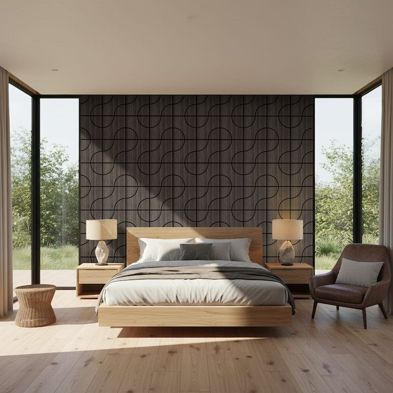 23.6" x 23.6" Wood Acoustic Wall Panels for Ceiling and Wall Decor, 4-Pack (15 sq ft)