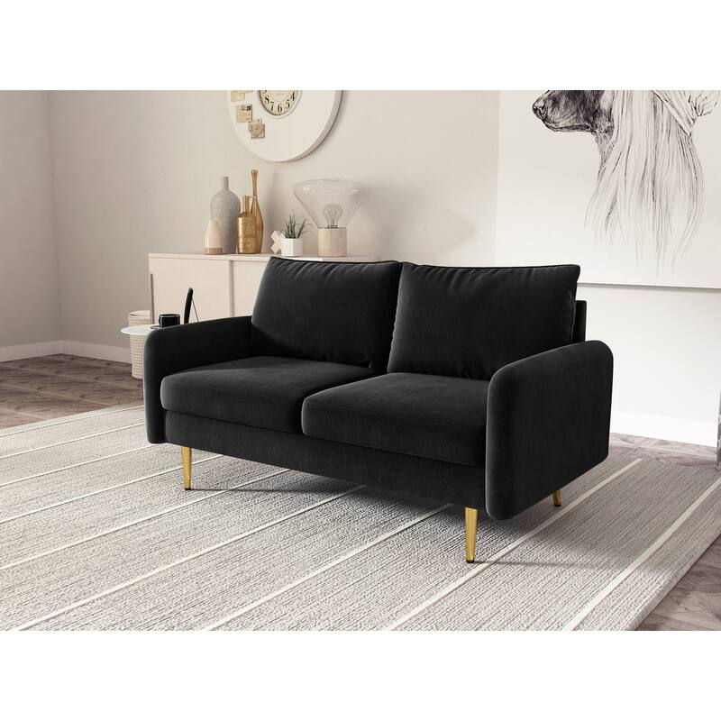 58'' Velvet Square Arm Loveseat