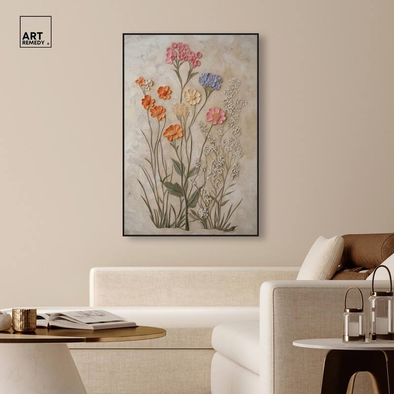 Sculpted Flora Frieze IV Canvas by Art Remedy