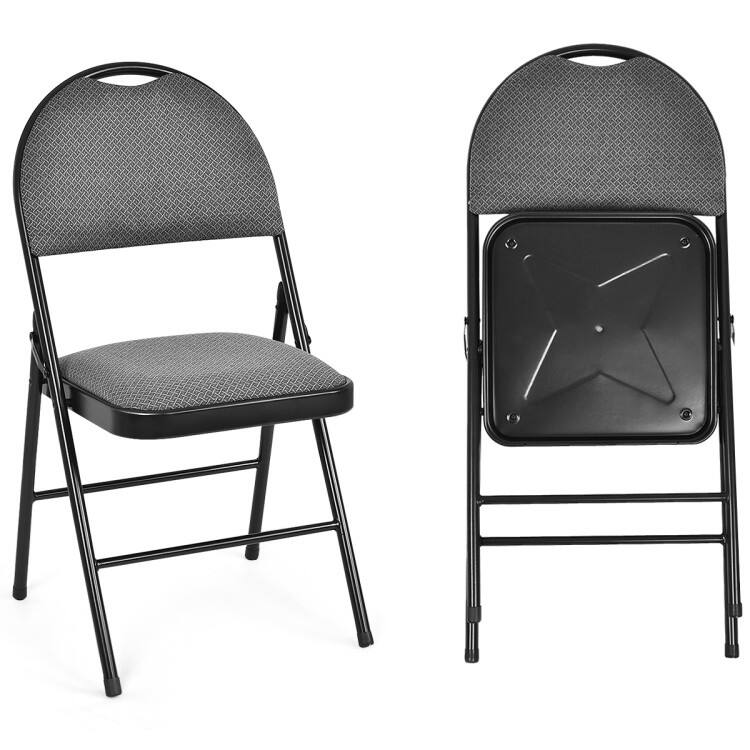 Folding Chairs Set with Handle Hole and Portable Backrest - 18.5" x 20" x 35" (L x W x H)