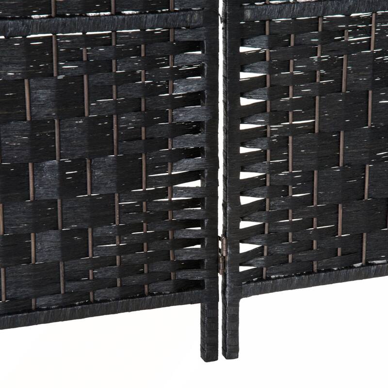 6' Tall Wicker Weave 6 Panel Room Divider Privacy Screen
